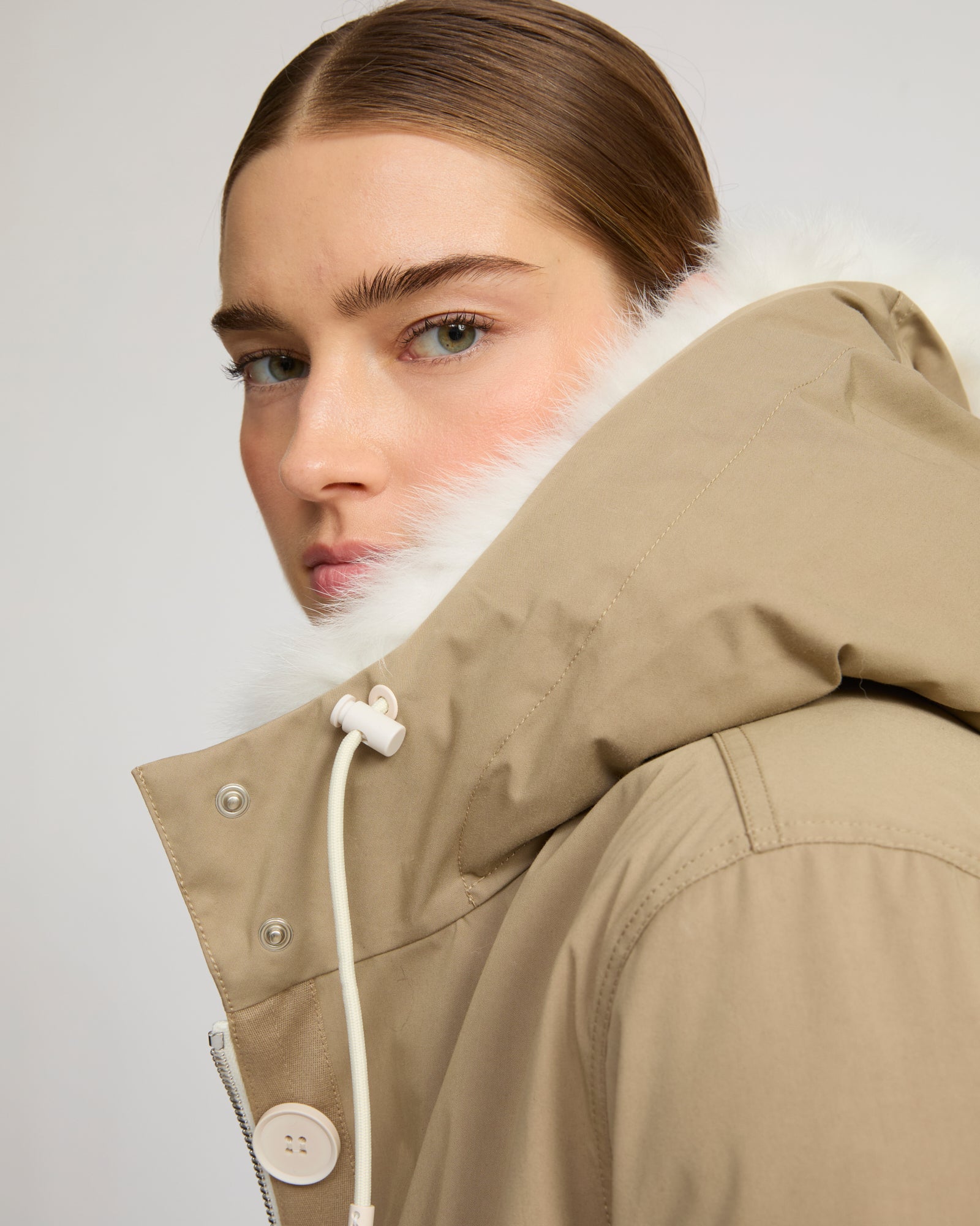 Long Iconic parka in waterproof cotton blend with fox and rabbit fur -Yves Salomon