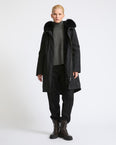 Long Iconic parka in waterproof cotton blend with fox and rabbit fur