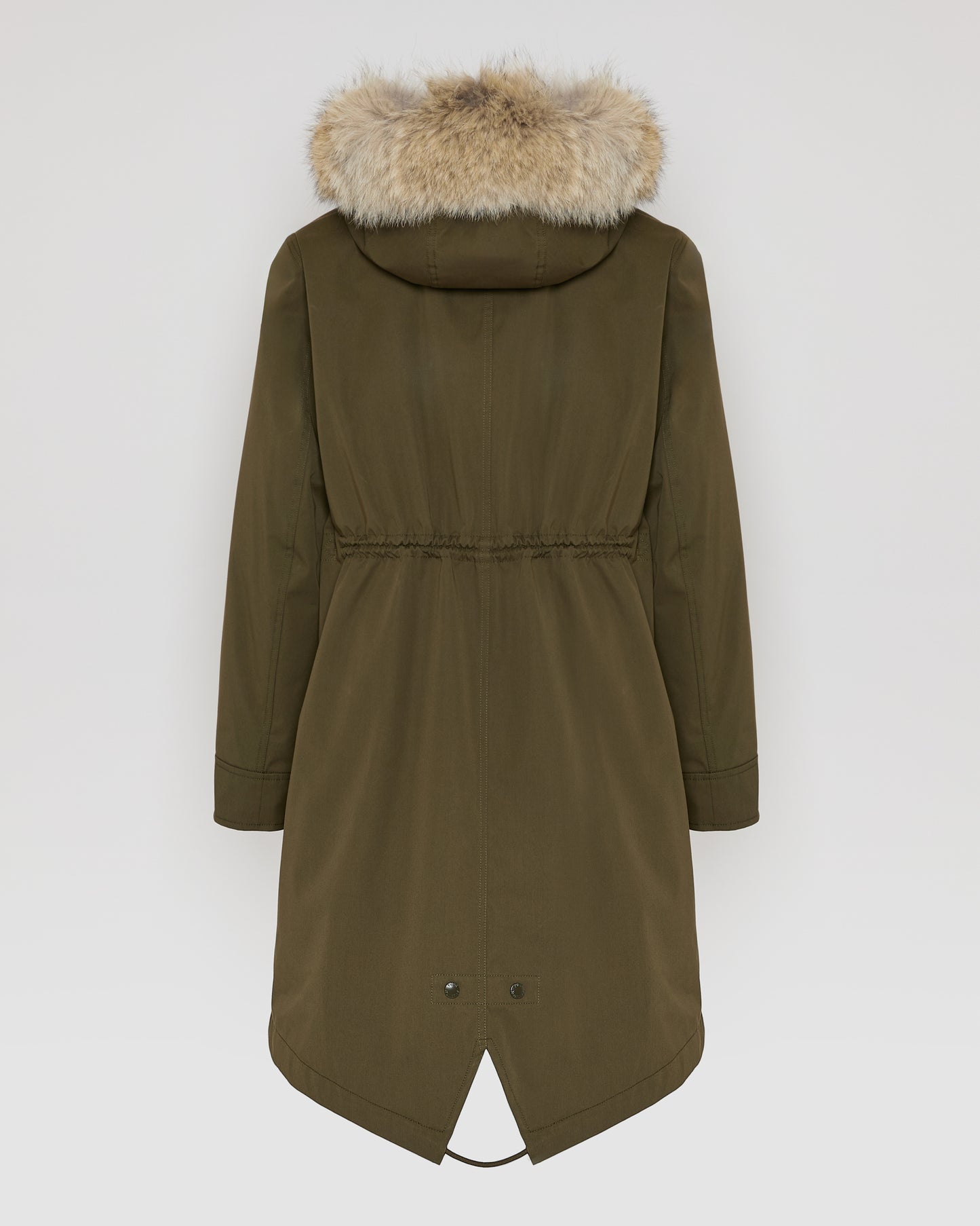 Regular parka in cotton blend and fur