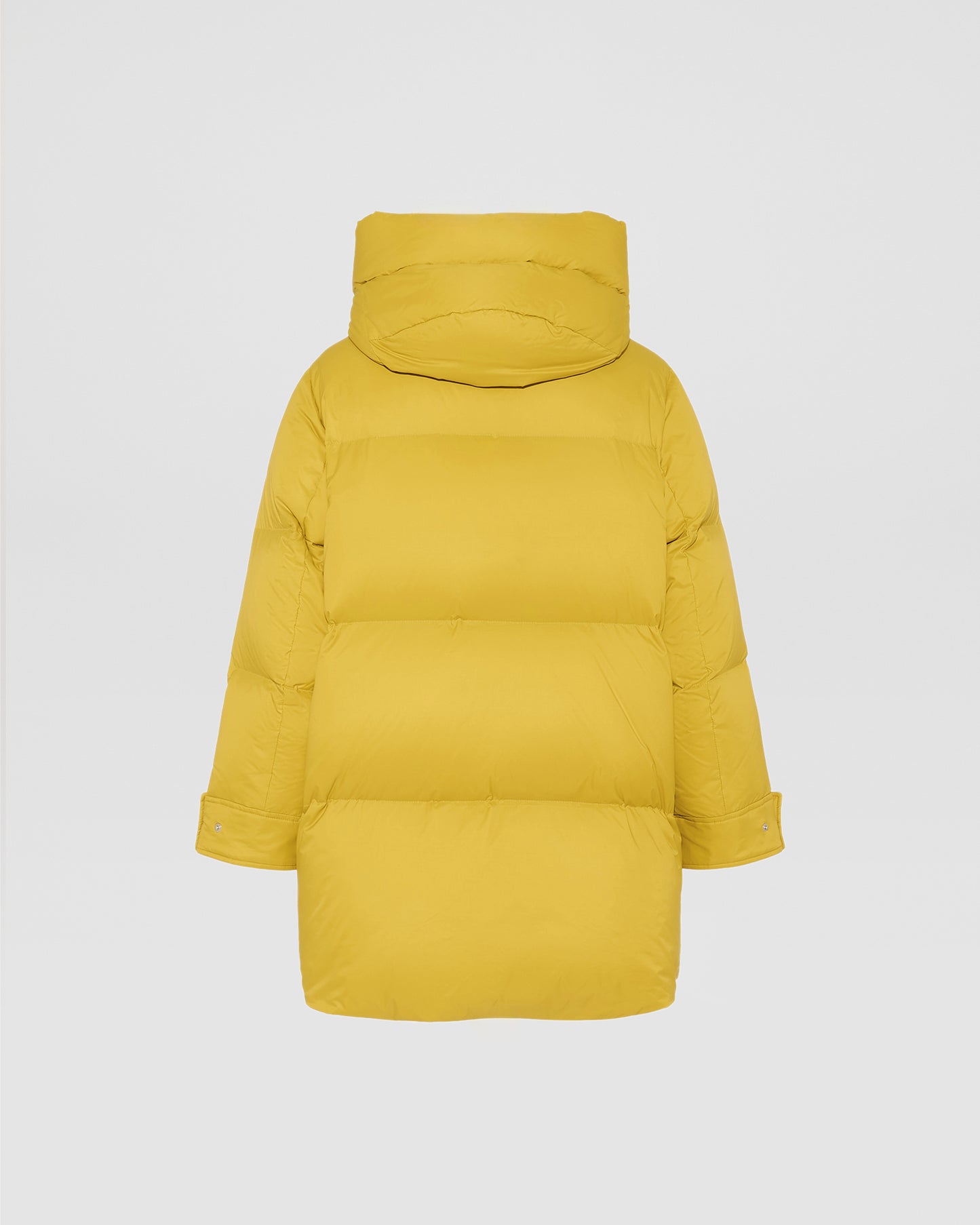 3/4 hooded down jacket in Tibetan lambswool