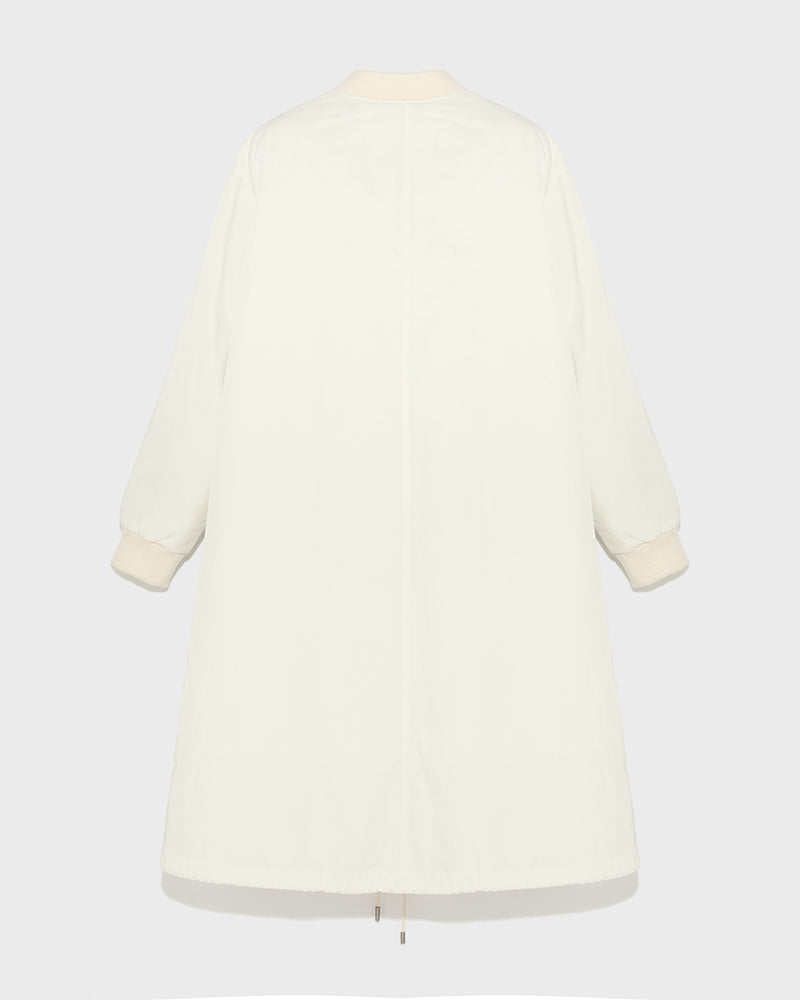 Reversible parka bomber jacket in water-repellent technical fabric and long-haired mink fur