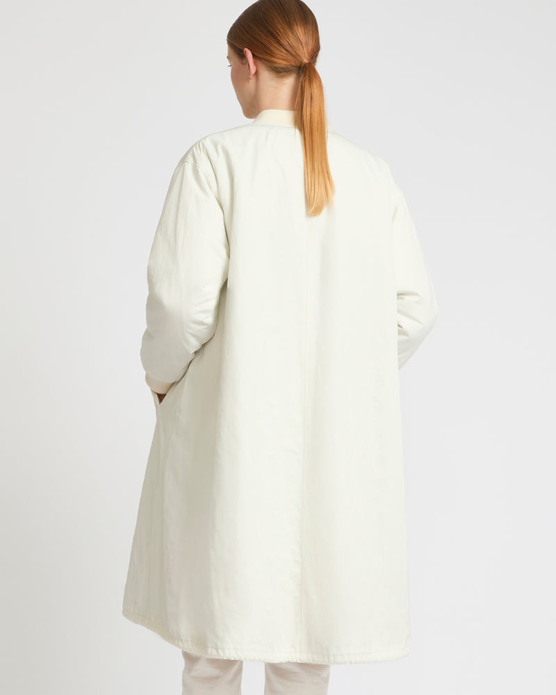 Reversible parka bomber jacket in water-repellent technical fabric and long-haired mink fur