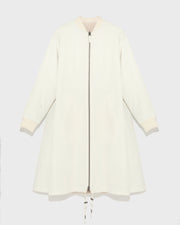 Reversible parka bomber jacket in water-repellent technical fabric and long-haired mink fur