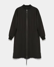 Reversible parka bomber jacket in water-repellent technical fabric and long-haired mink fur