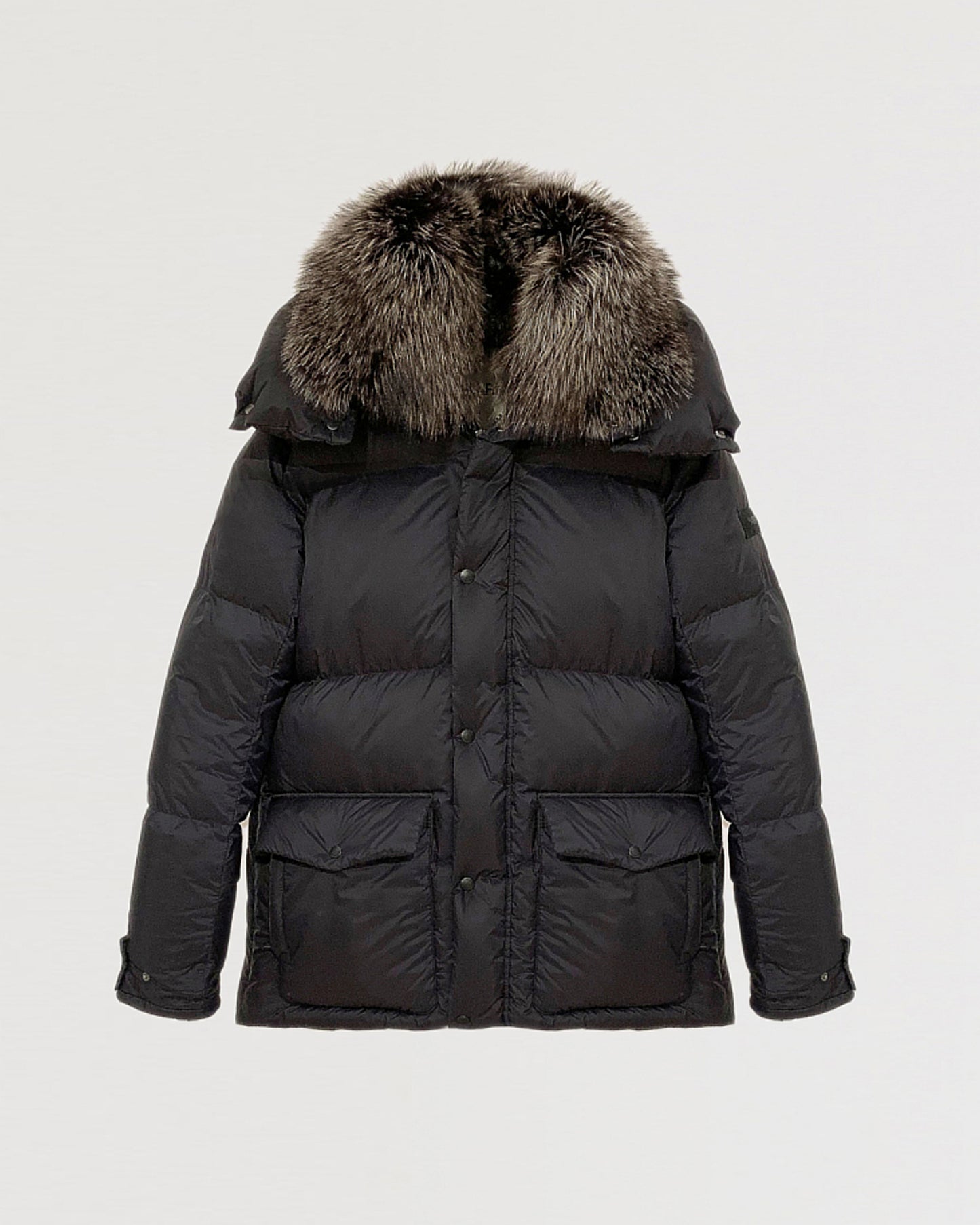 Down jacket in ultra light nylon and fox fur-Yves Salomon-Winter sale & boxing day