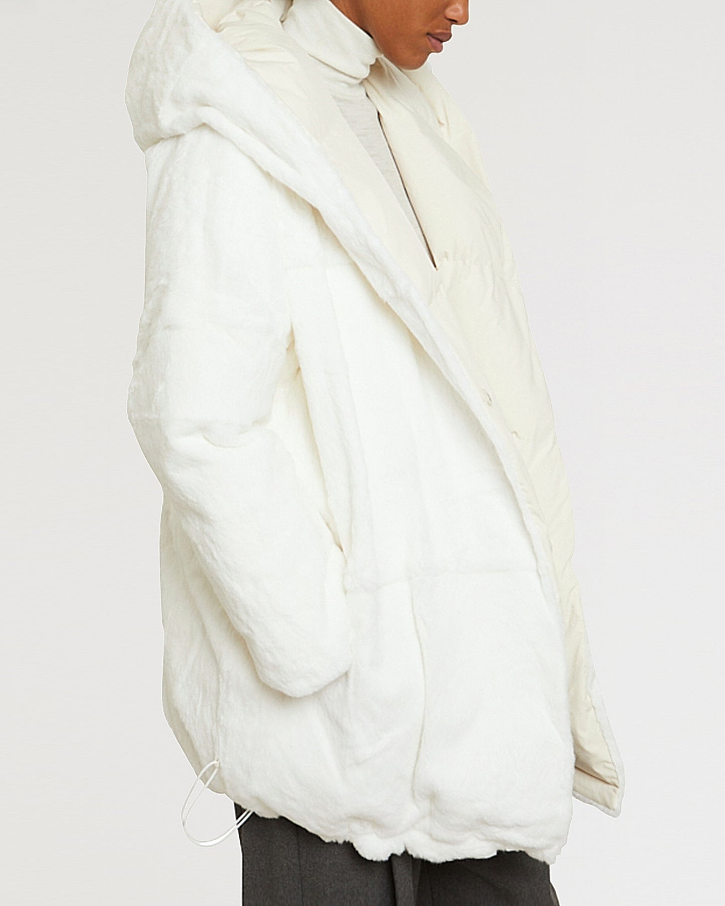 Black Friday 2025- Reversible rabbit down jacket-Yves Salomon-Winter sale & boxing day