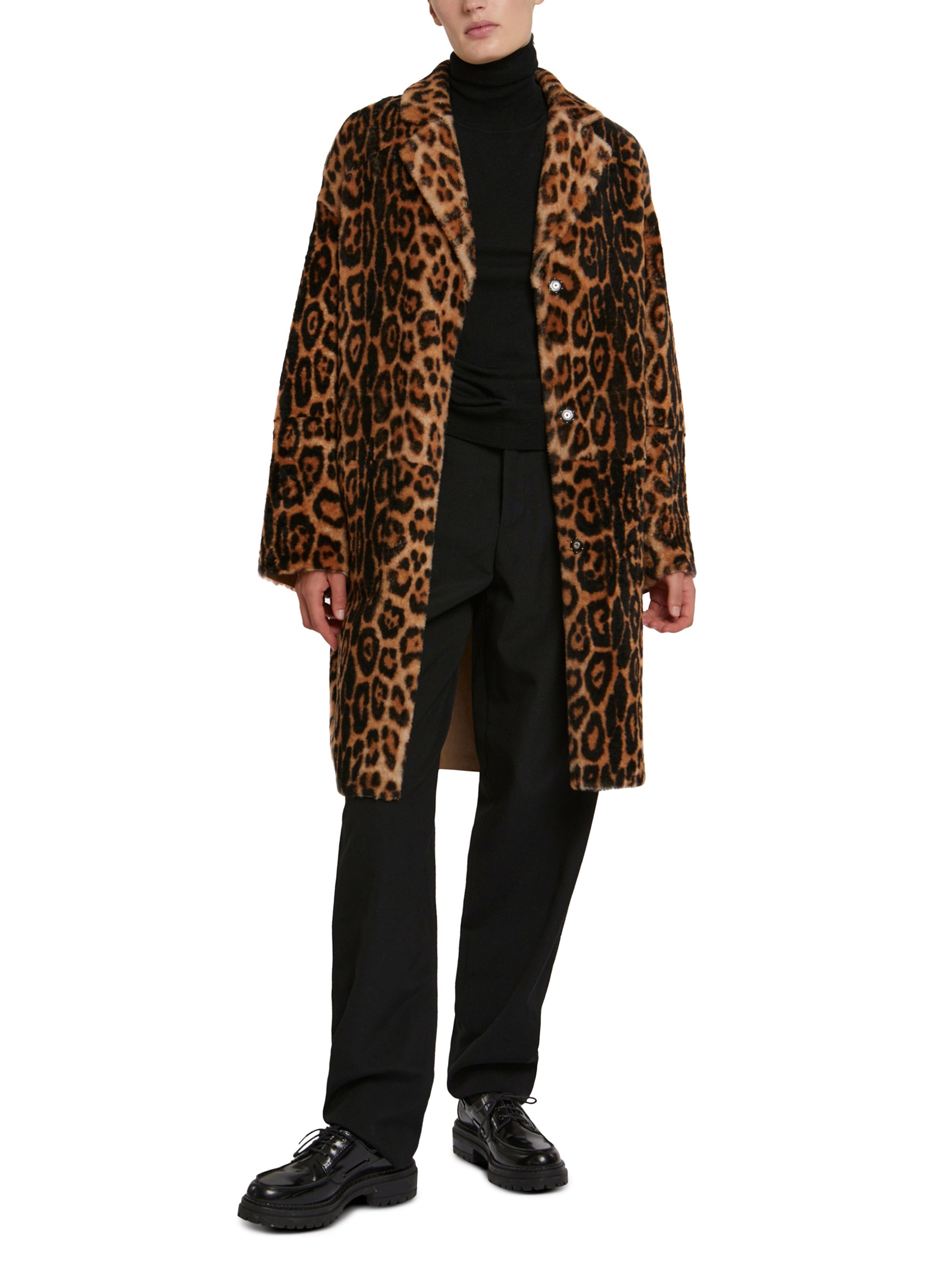 Oversized shearling coat with tailored collar -Yves Salomon