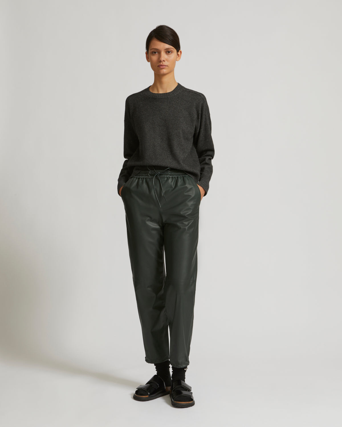 Black Friday 2025- Lamb leather joggers -Yves Salomon