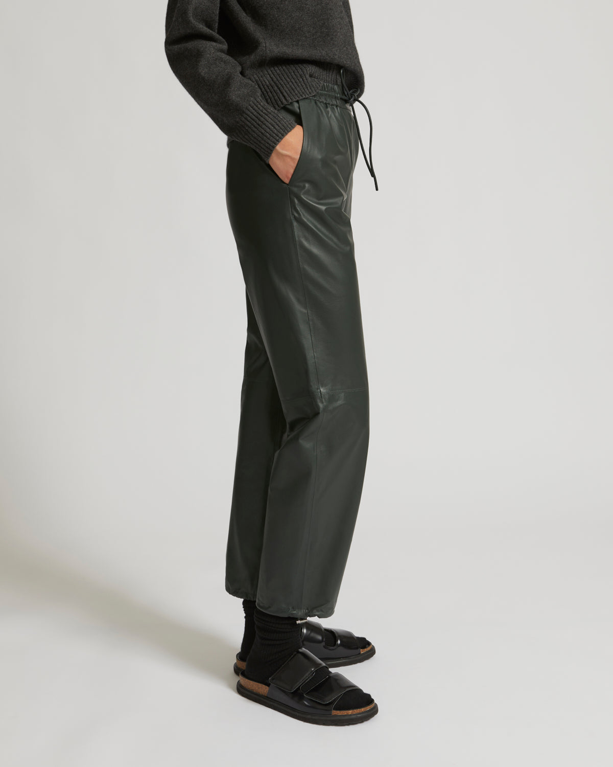 Black Friday 2025- Lamb leather joggers -Yves Salomon