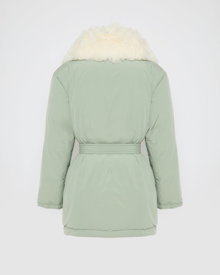 Black Friday 2025- Belted down jacket in Toscana lamb