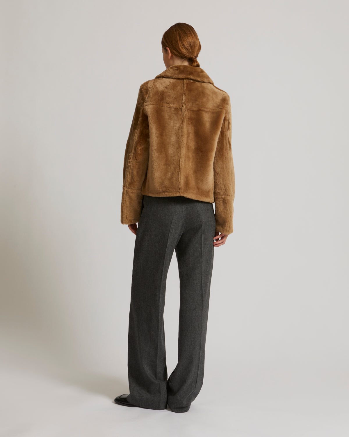 Short jacket in merino lambskin