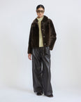 Short jacket in shearling merino lambskin