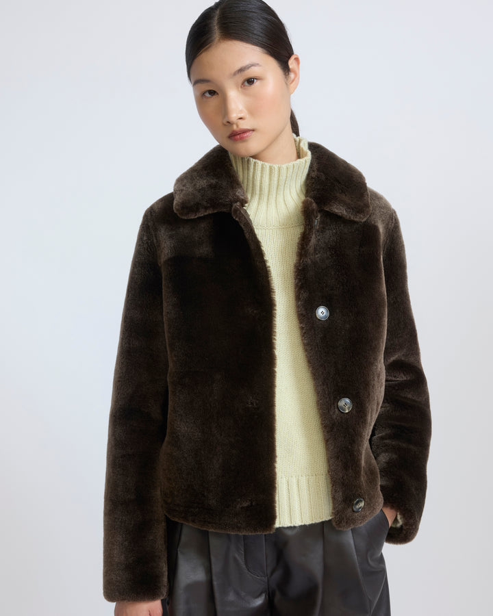 Short jacket in shearling merino lambskin - Yves Salomon - New Fall/Winter Collection