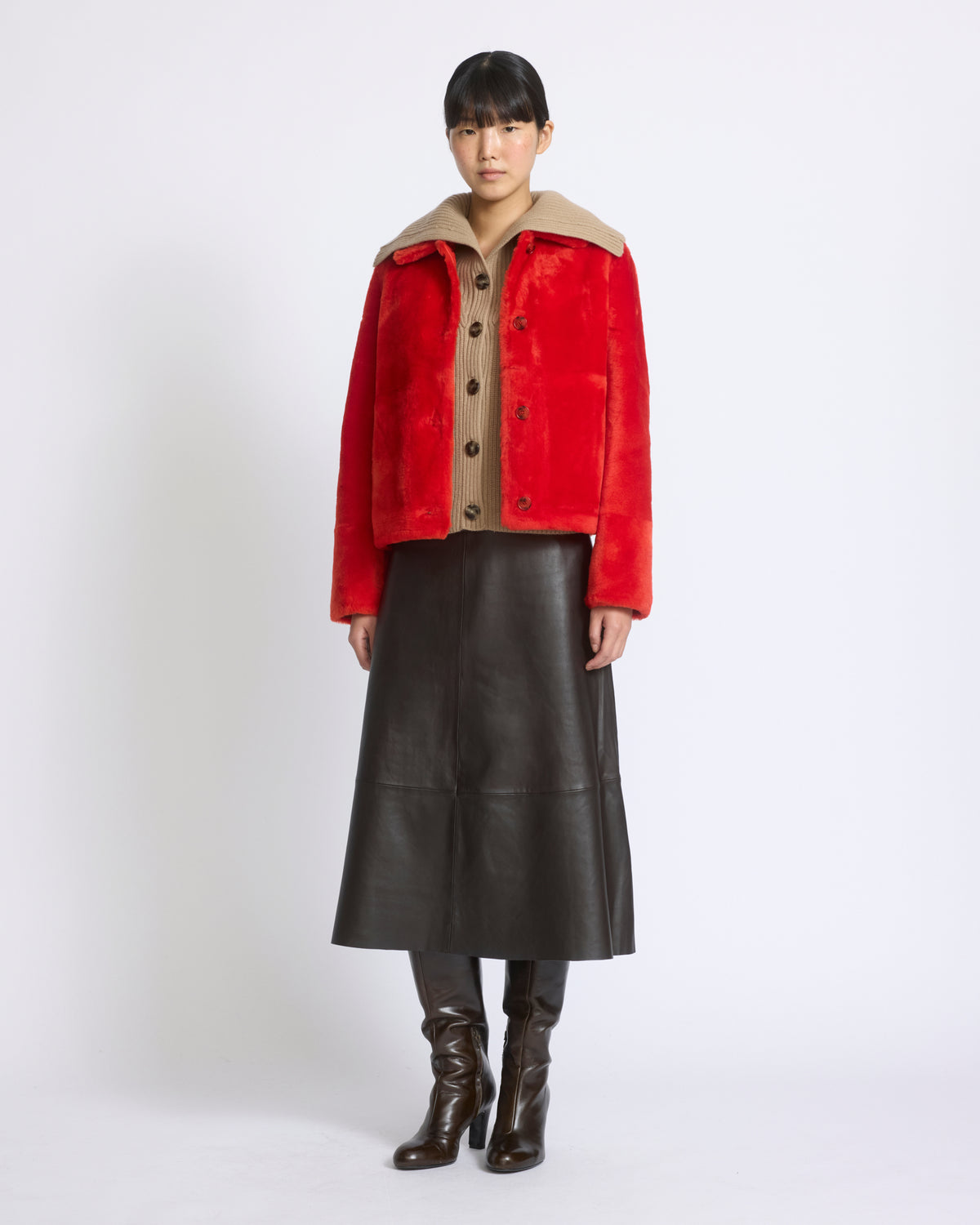 Short jacket in shearling merino lambskin - Yves Salomon - New Fall/Winter Collection