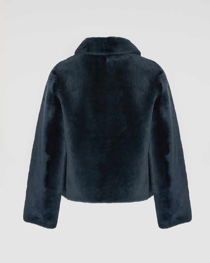 Short reversible jacket in merino lambskin -Yves Salomon