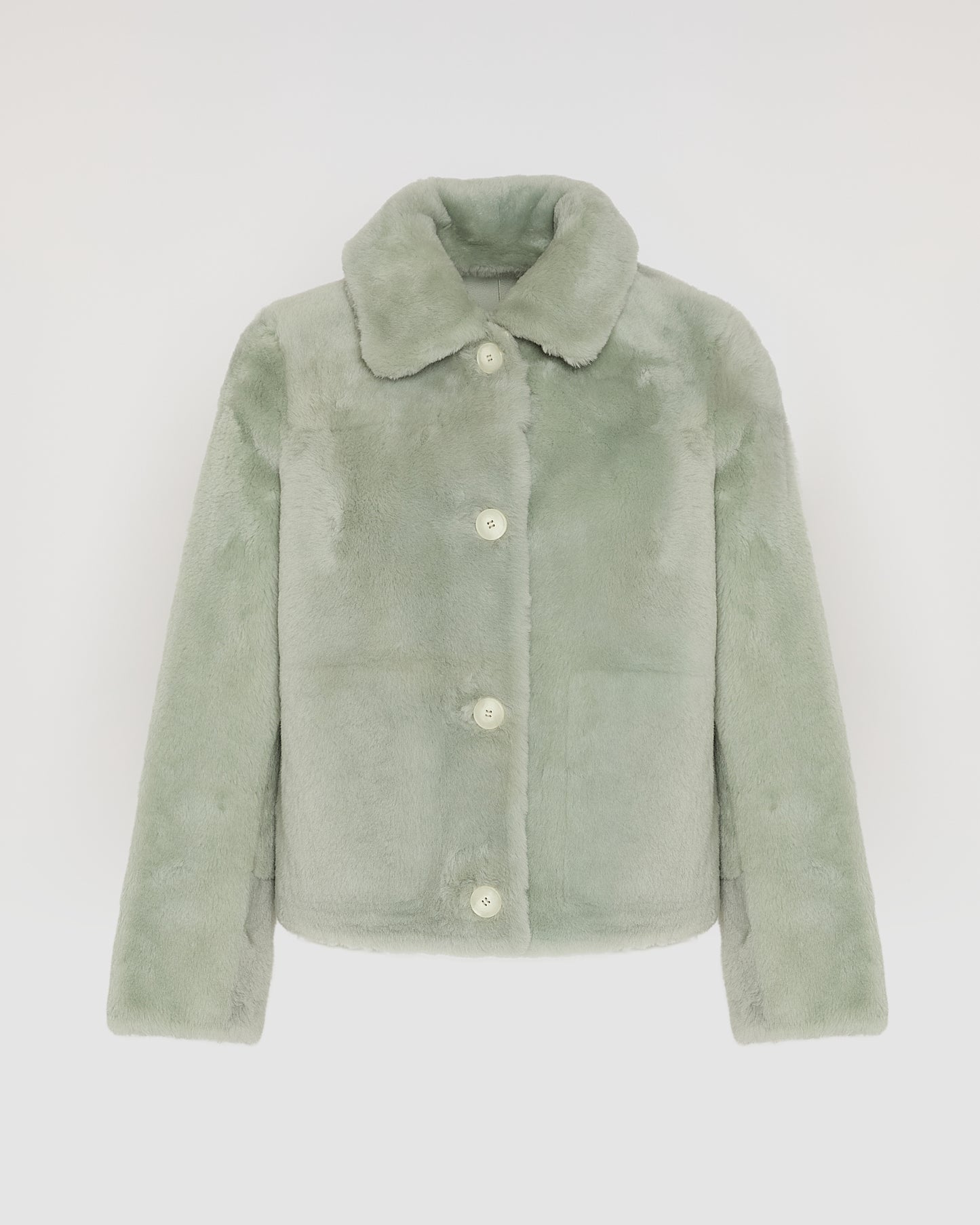 Short reversible jacket in merino lambskin