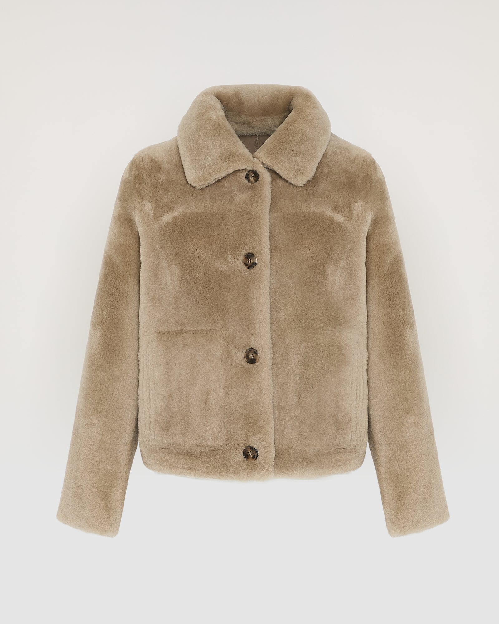 Short reversible jacket in merino lambskin -Yves Salomon