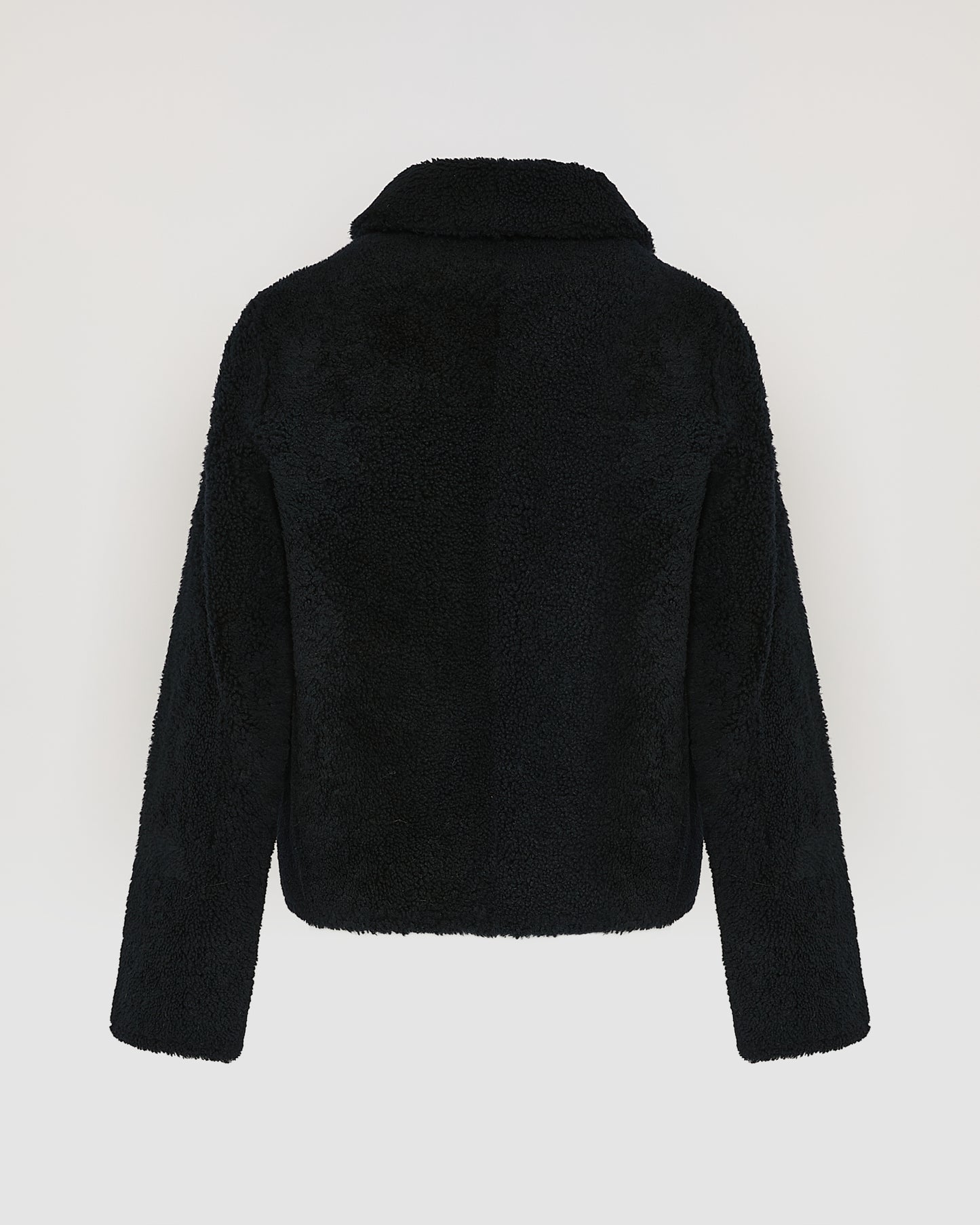 Short butonned jacket in Merino lambskin