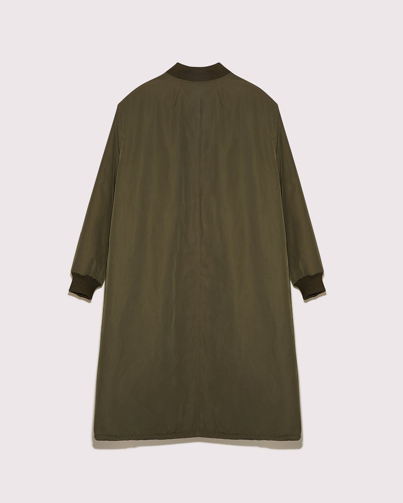 Reversible parka bomber jacket in water-repellent technical fabric and long-haired mink fur
