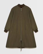 Reversible parka bomber jacket in water-repellent technical fabric and long-haired mink fur