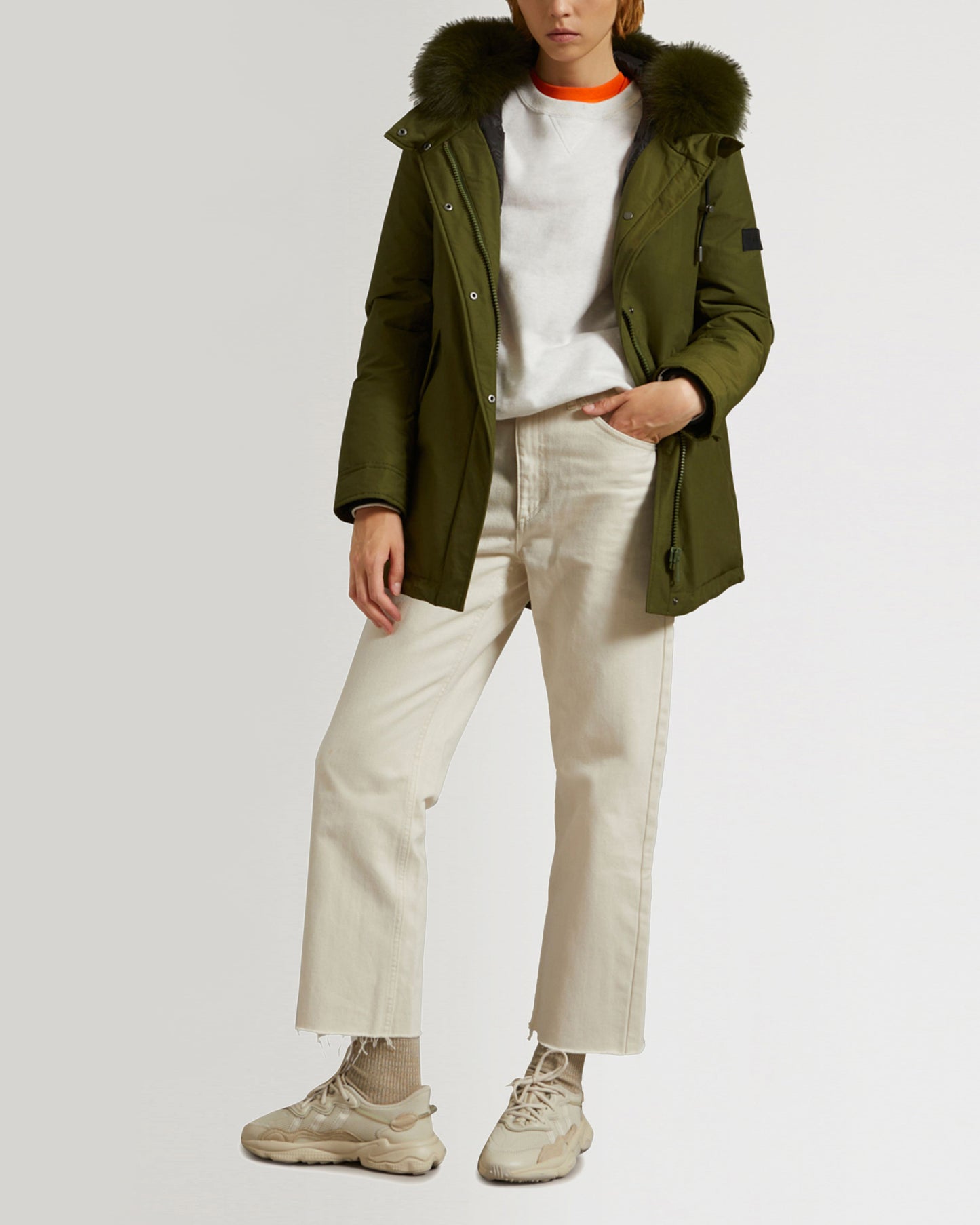 Black Friday 2025- Short Hooded Parka with fox fur-Yves Salomon-Winter sale & boxing day