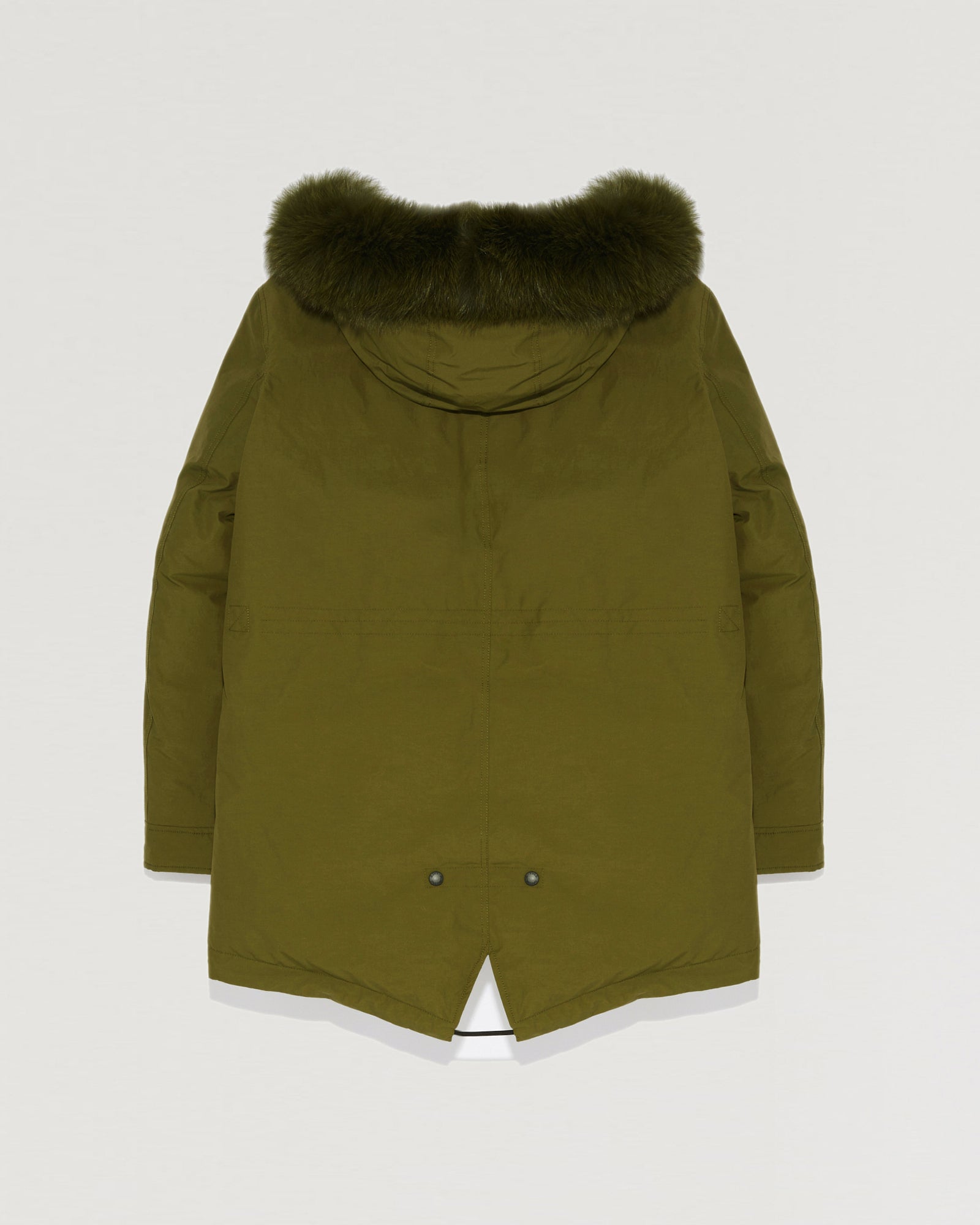 Black Friday 2025- Short Hooded Parka with fox fur-Yves Salomon-Winter sale & boxing day