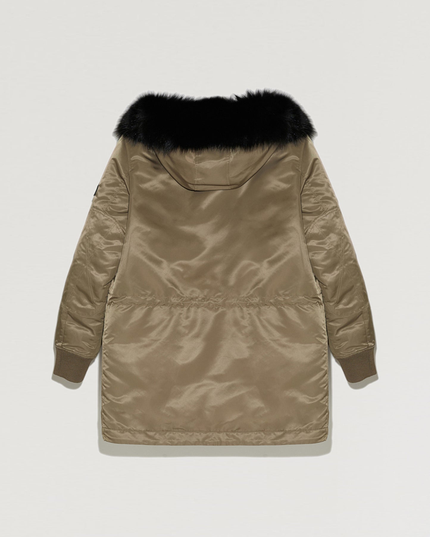 Black Friday 2025- Hooded down jacket in technical fabric with fox fur-Yves Salomon-Winter sale & boxing day