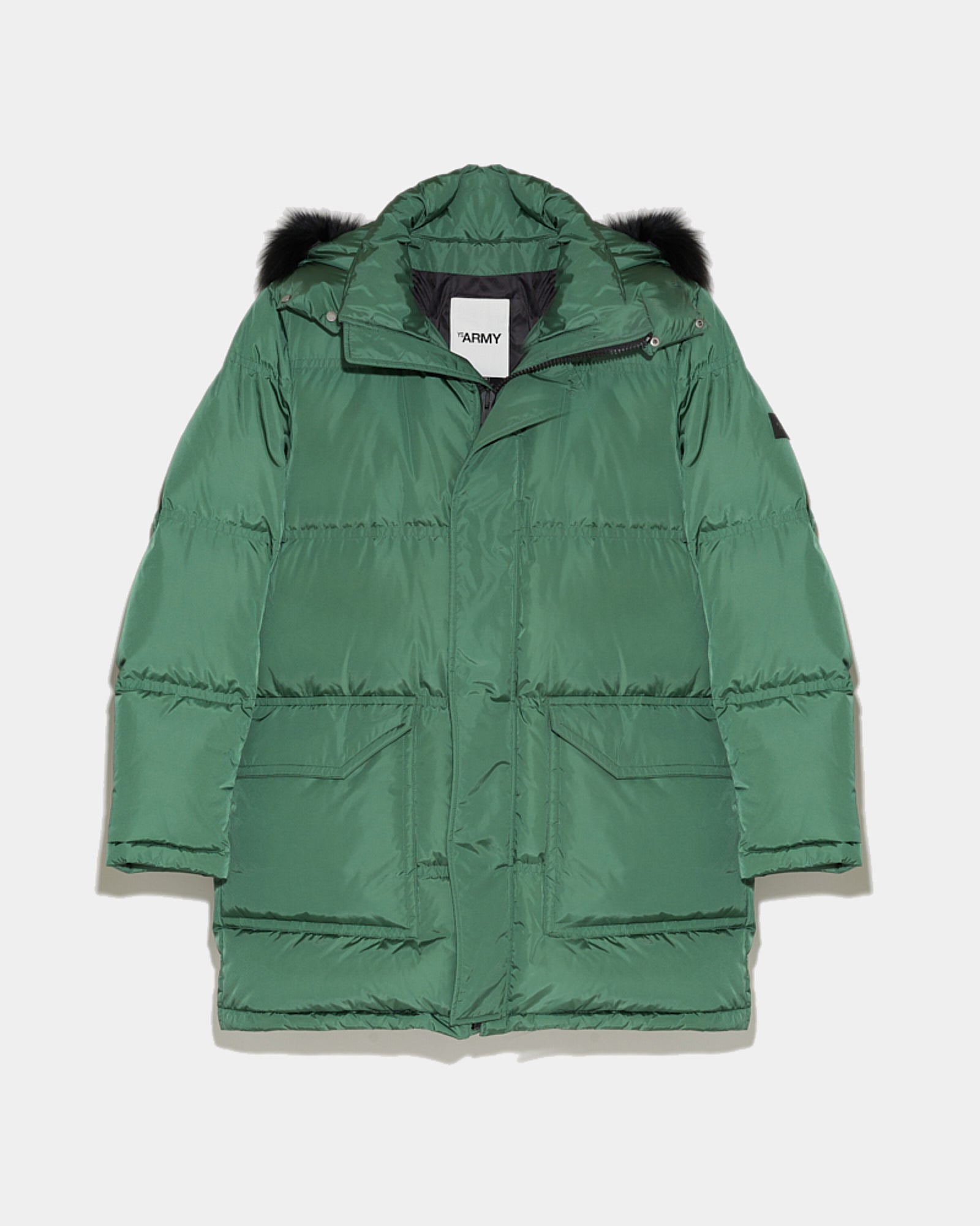 Black Friday 2025- Long Hooded down jacket with fox fur -Yves Salomon