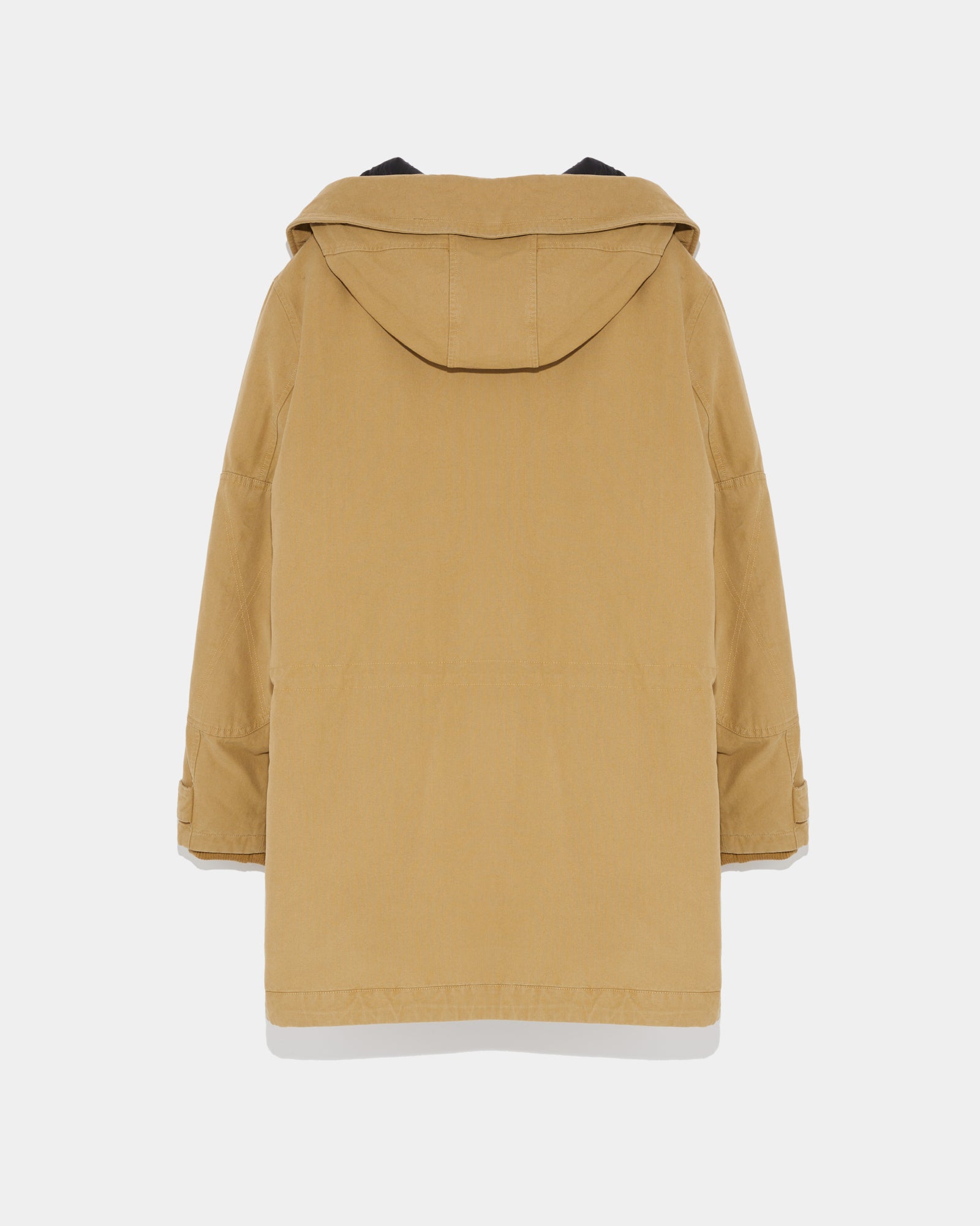 Long hooded cotton coat-Yves Salomon-Winter sale & boxing day