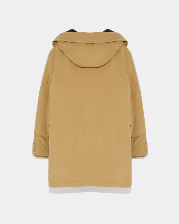 Long hooded cotton coat-Yves Salomon-Winter sale & boxing day