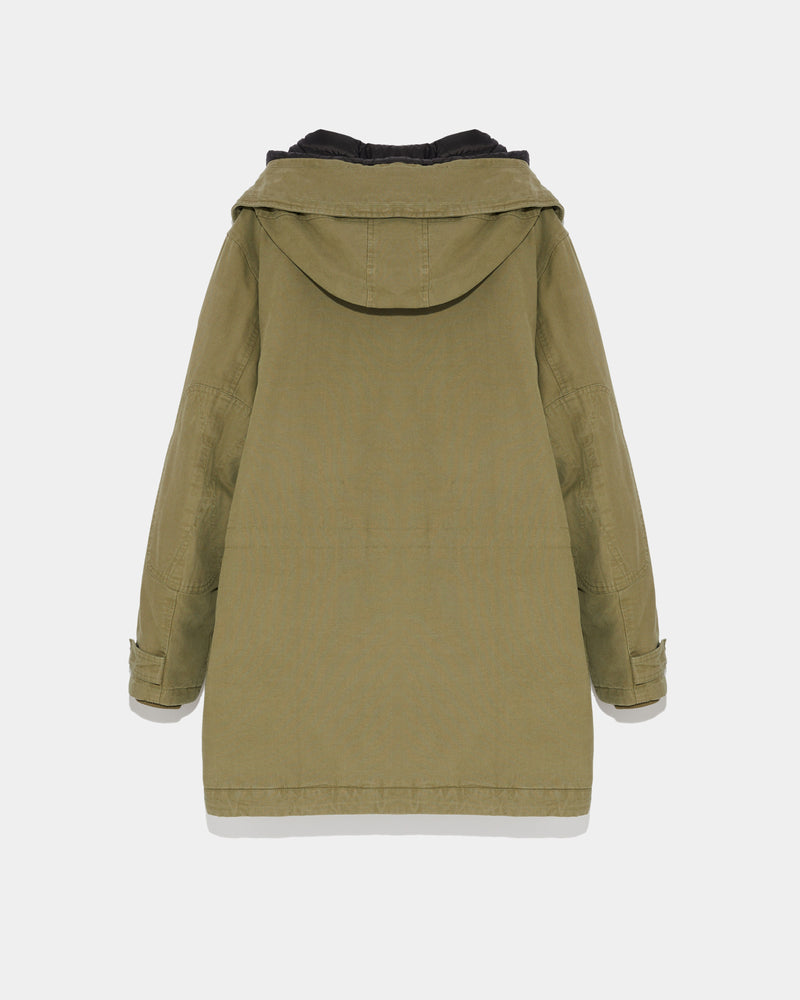 Long hooded cotton coat-Yves Salomon-Winter sale & boxing day
