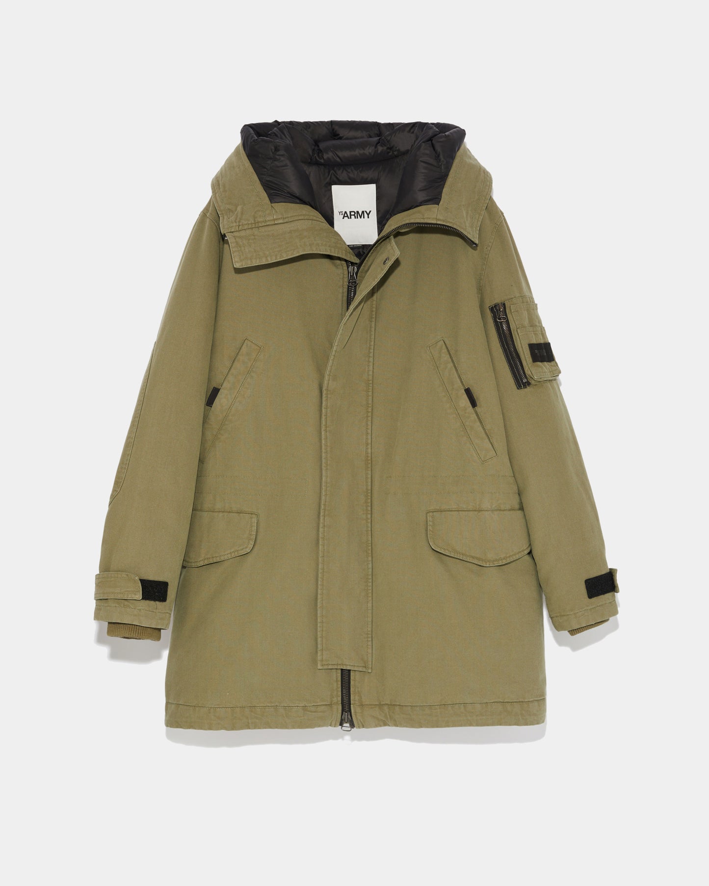 Long hooded cotton coat-Yves Salomon-Winter sale & boxing day