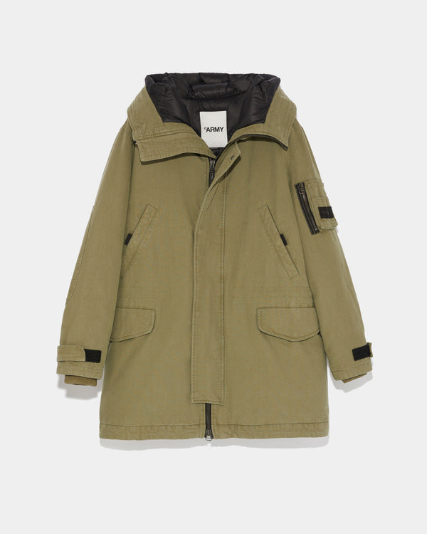 Long hooded cotton coat-Yves Salomon-Winter sale & boxing day