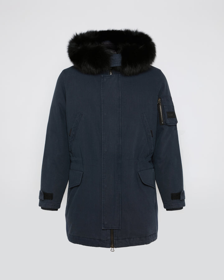 Black Friday 2025- Short hooded parka with fox fur
