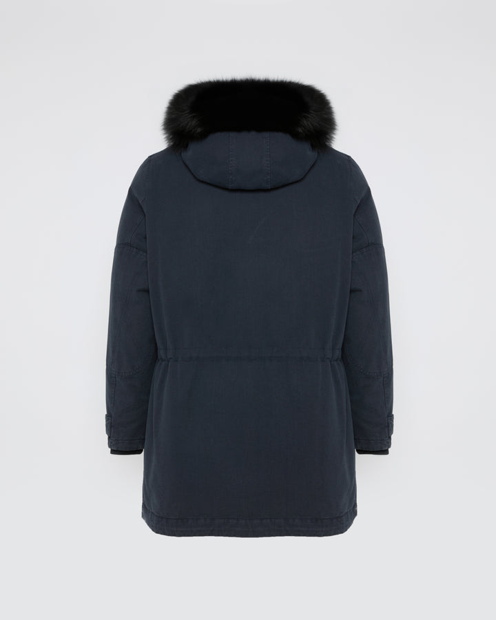 Black Friday 2025- Short hooded parka with fox fur