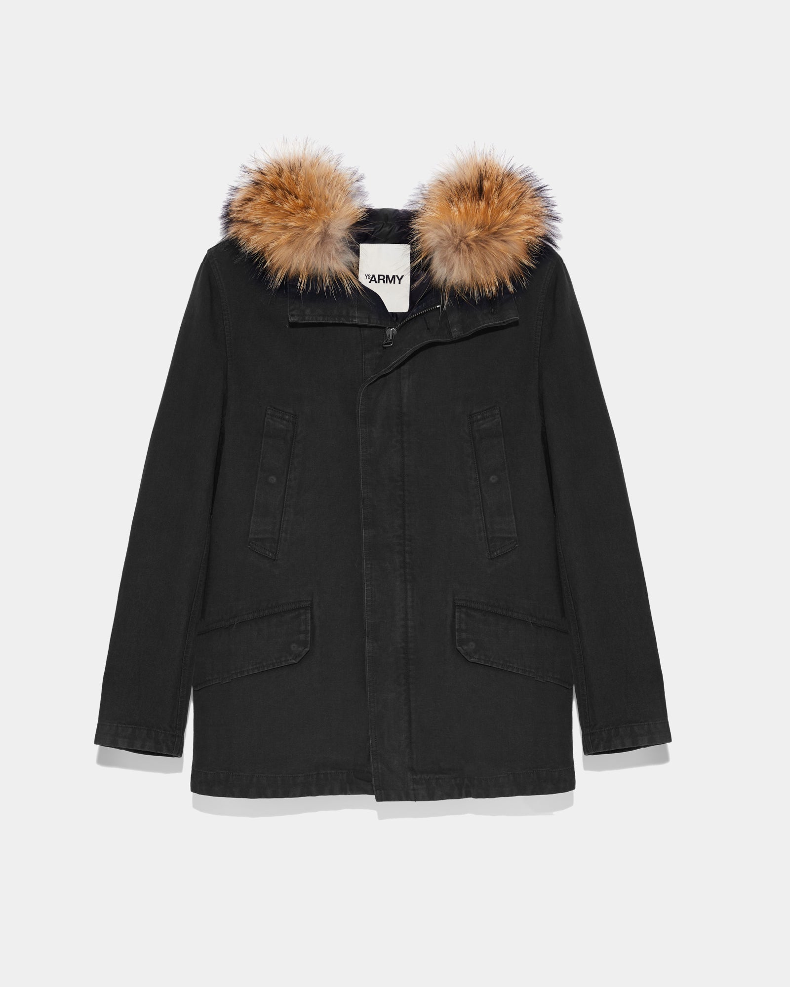 Black Friday 2025- Short Parka with raccoon trim