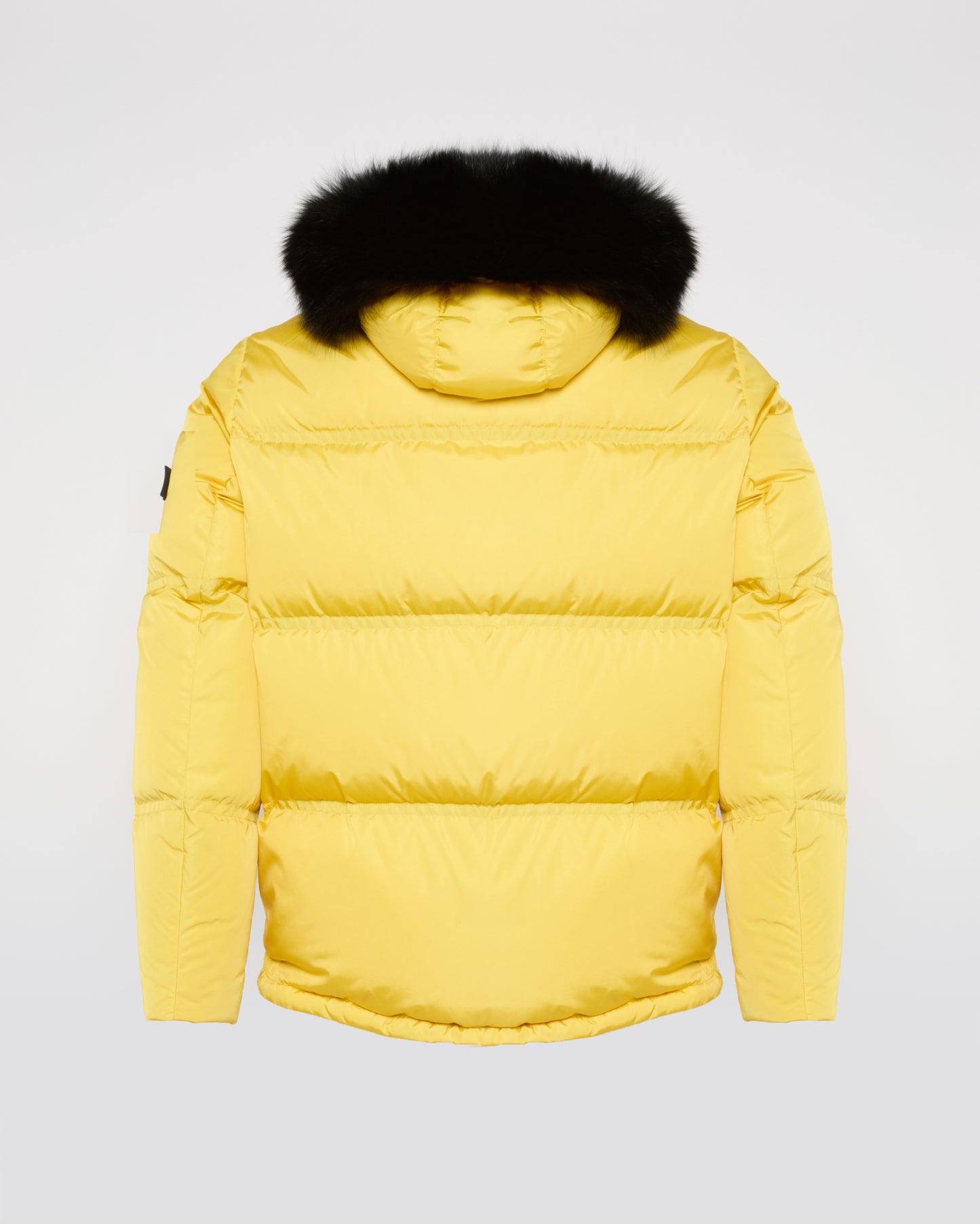 Black Friday 2025- Gabardine down jacket with hood and fox fur