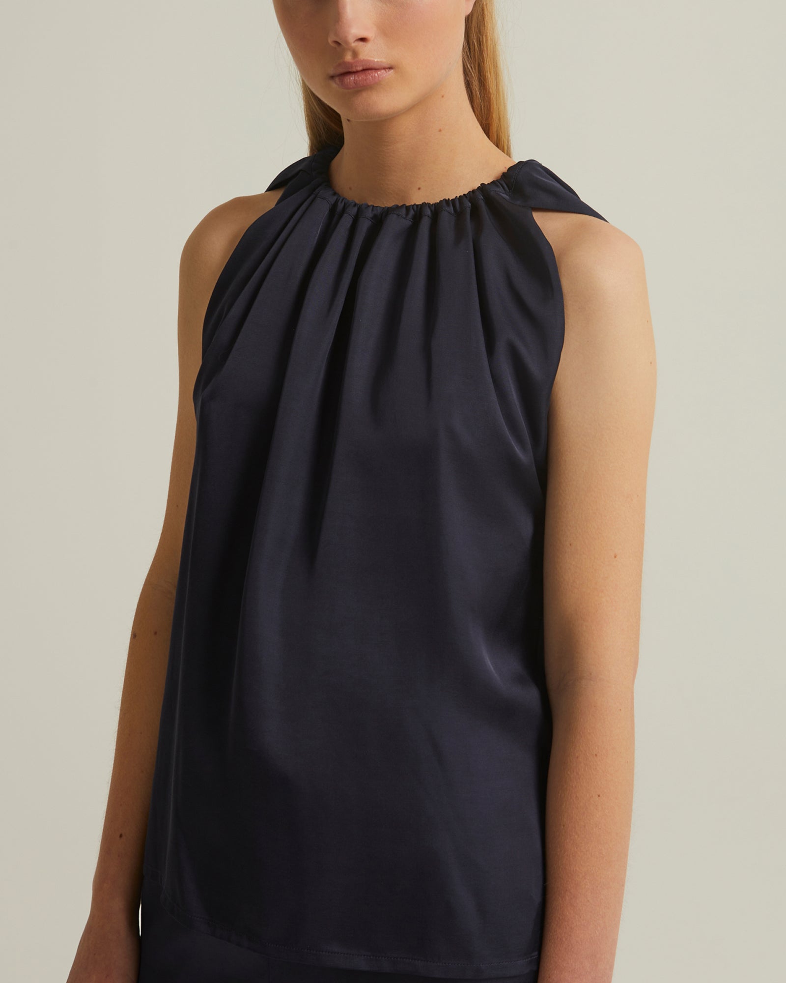 Straight trousers in silk satin blend -Yves Salomon