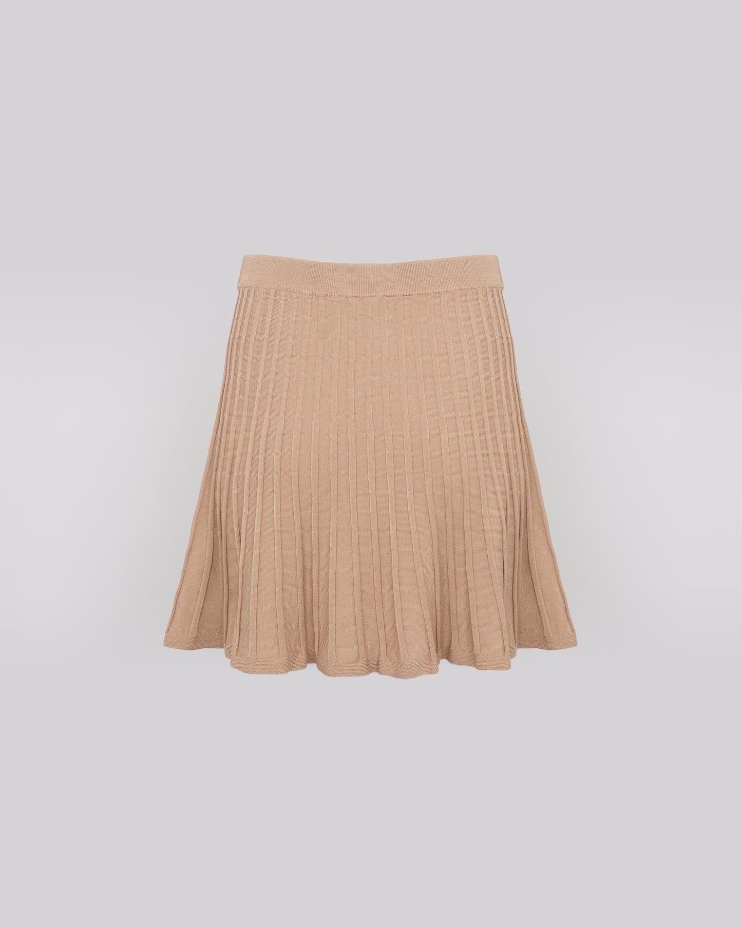 Short pleated knit skirt