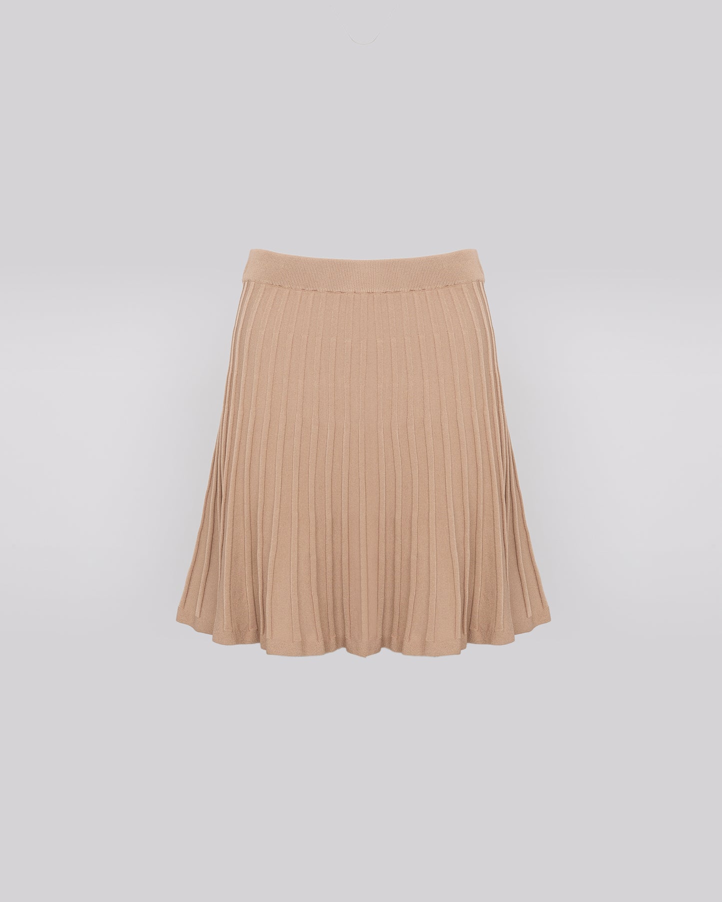 Short pleated knit skirt