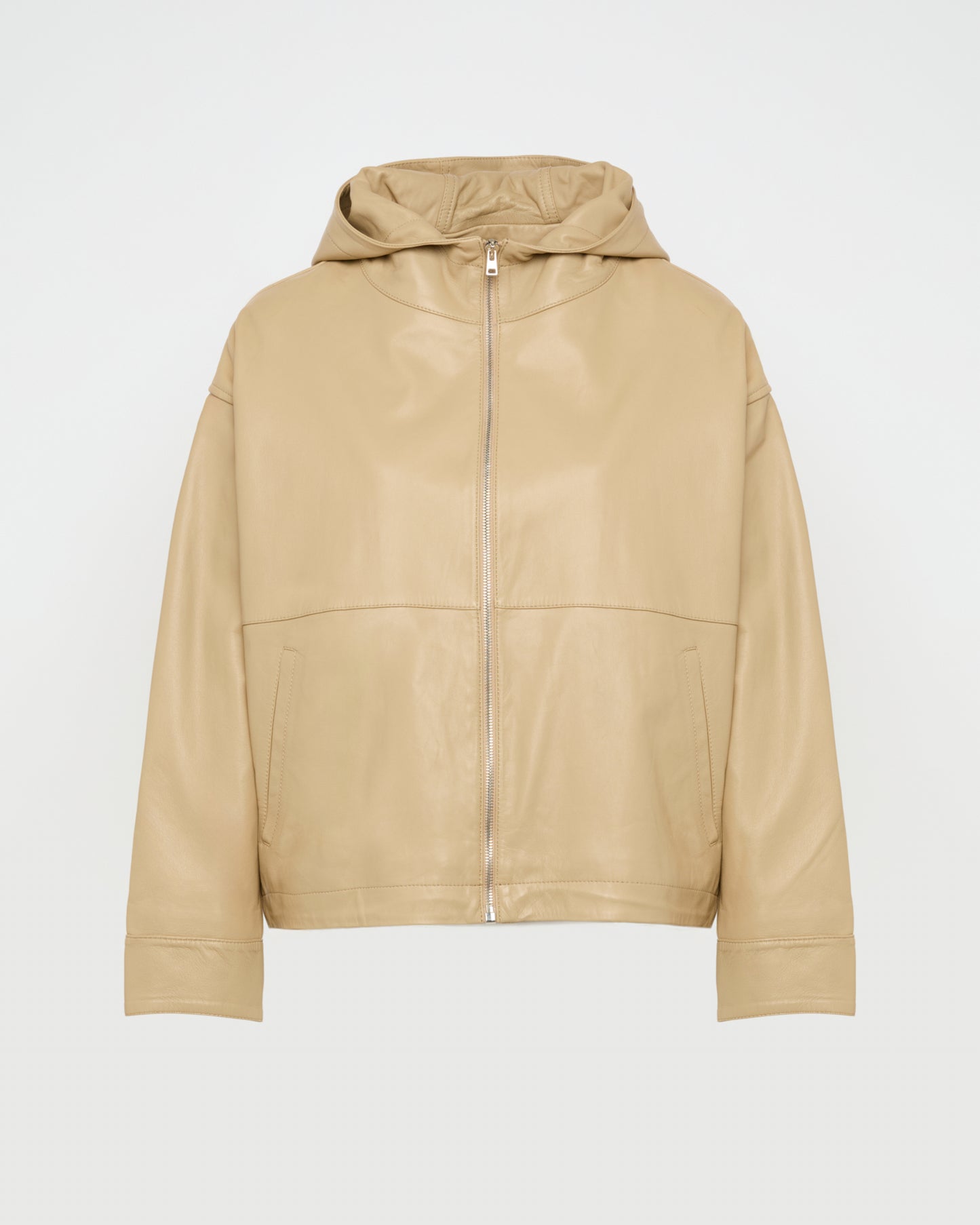Hoodie jacket in lamb leather -Yves Salomon