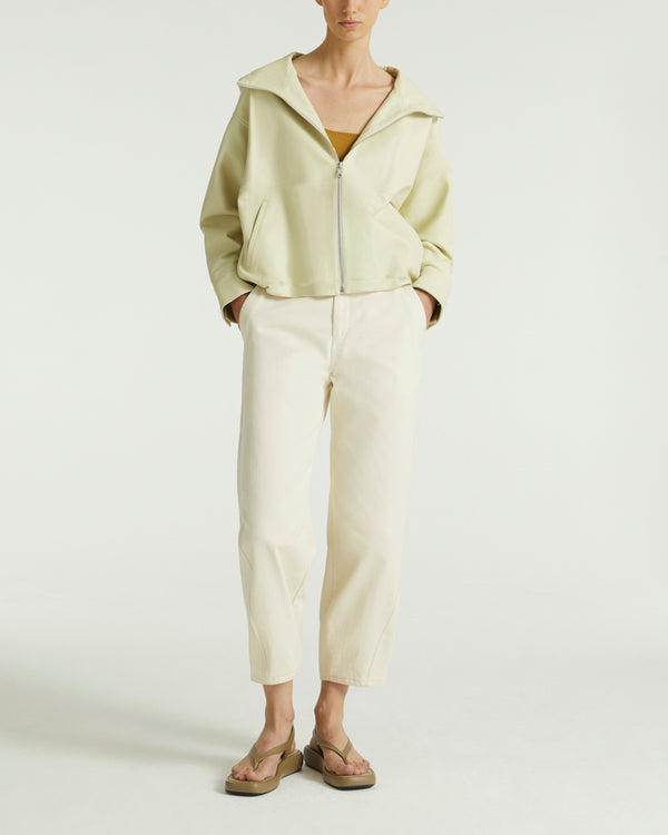 Hoodie jacket in lamb leather