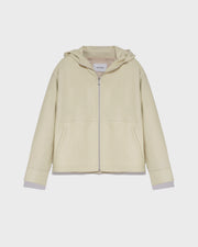 Hoodie jacket in lamb leather