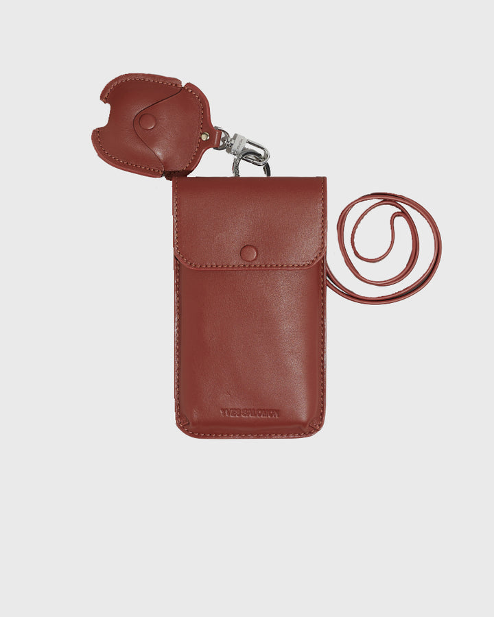 Leather phone case with detachable airpods