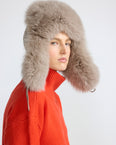 Loro Piana Flannel and fox fur ushanka