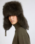 Loro Piana Flannel and fox fur ushanka