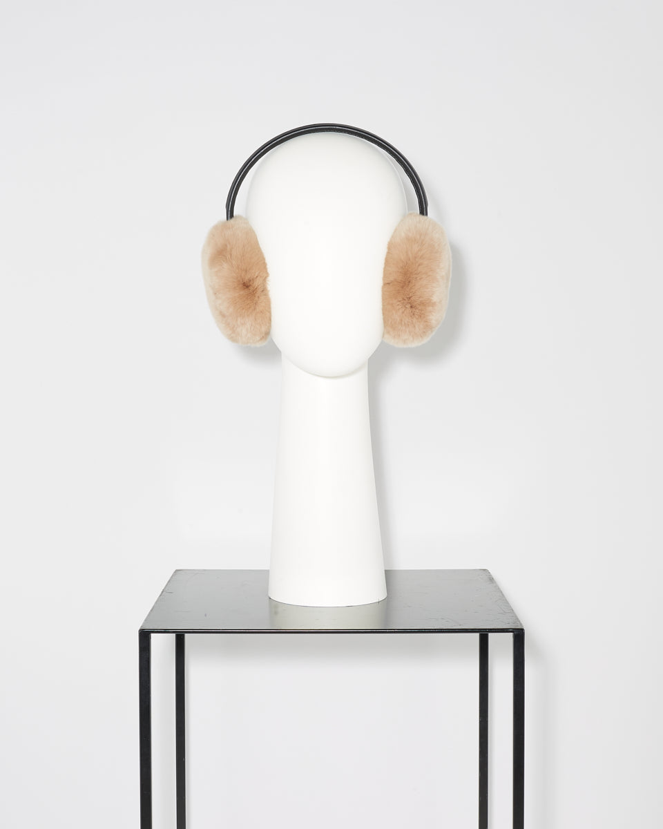 Earmuffs in Rex rabbit and lamb leather -Yves Salomon