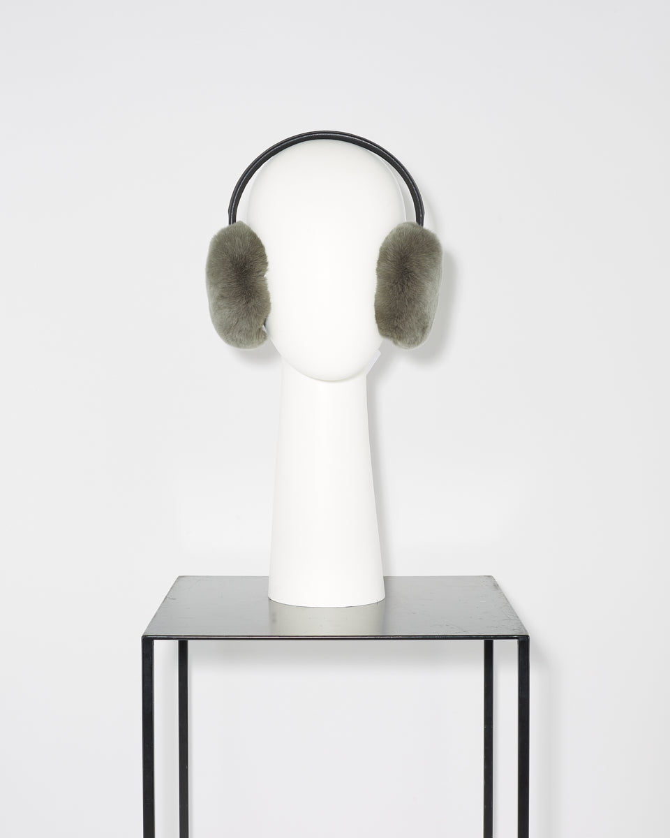 Earmuffs in Rex rabbit and lamb leather -Yves Salomon