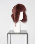 Ushanka in quilted technical fabric with fox fur