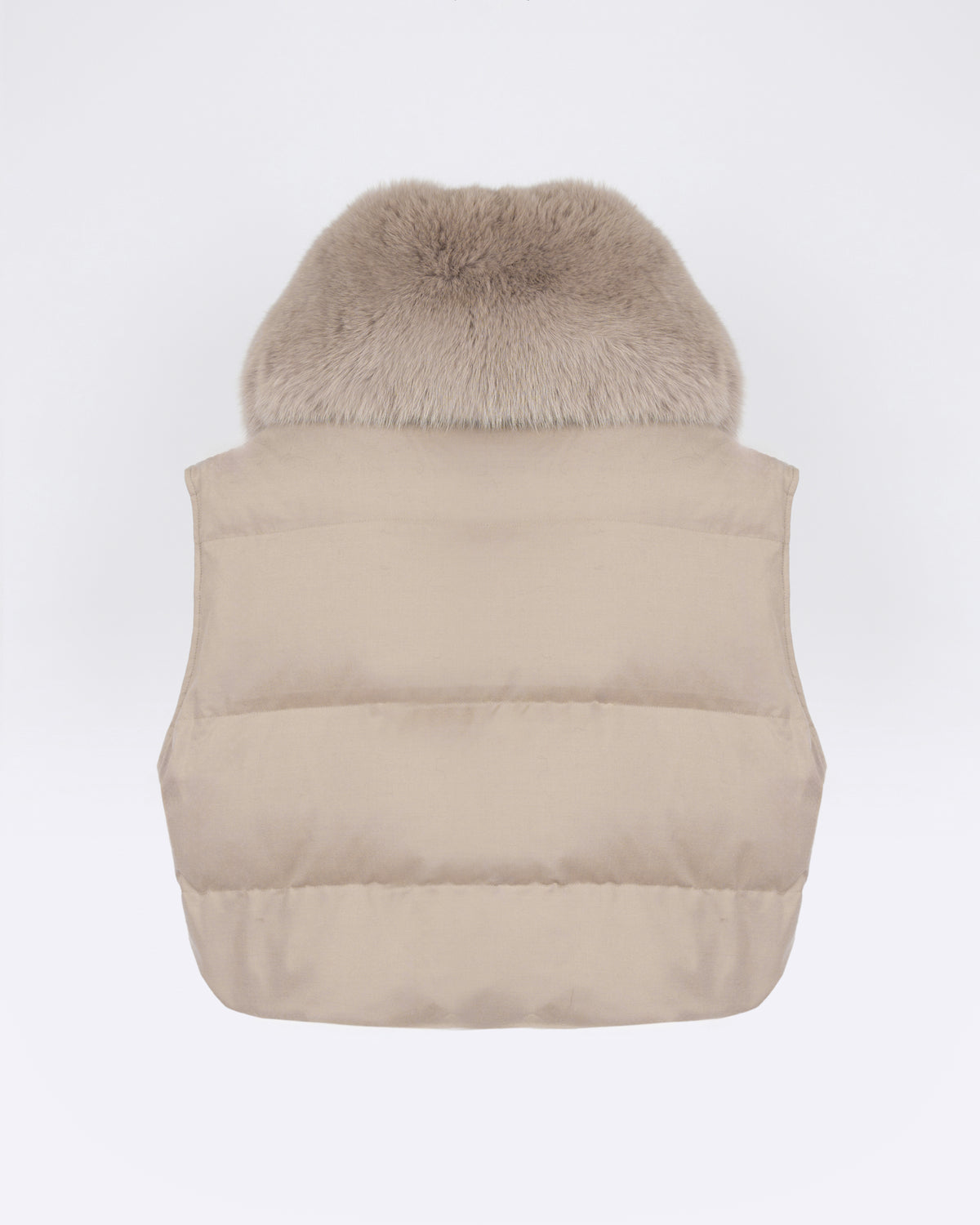 Flannel gilet with fox fur collar - Yves Salomon - New Fall/Winter Collection